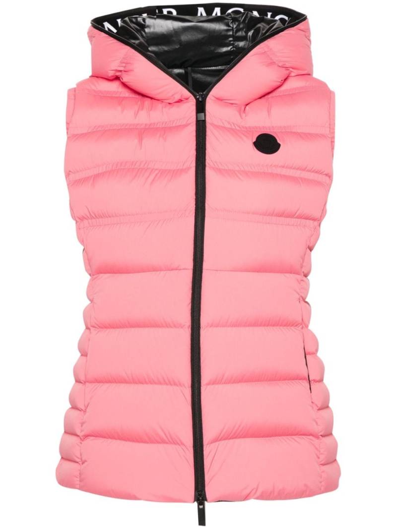 Moncler logo-appliqué gilet - Pink von Moncler