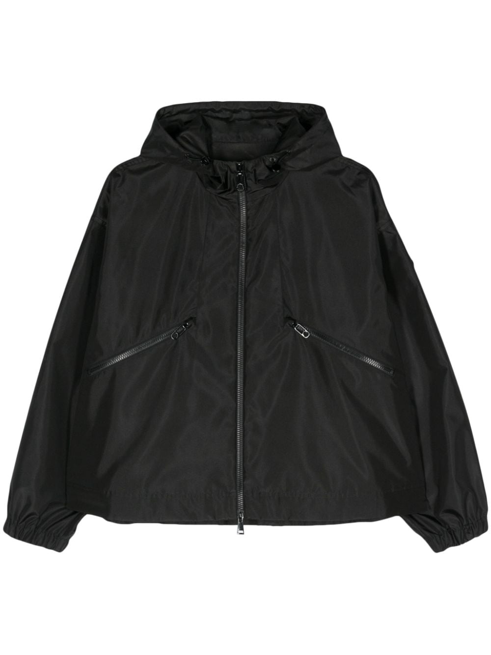 Moncler logo-appliqué hooded jacket - Black von Moncler