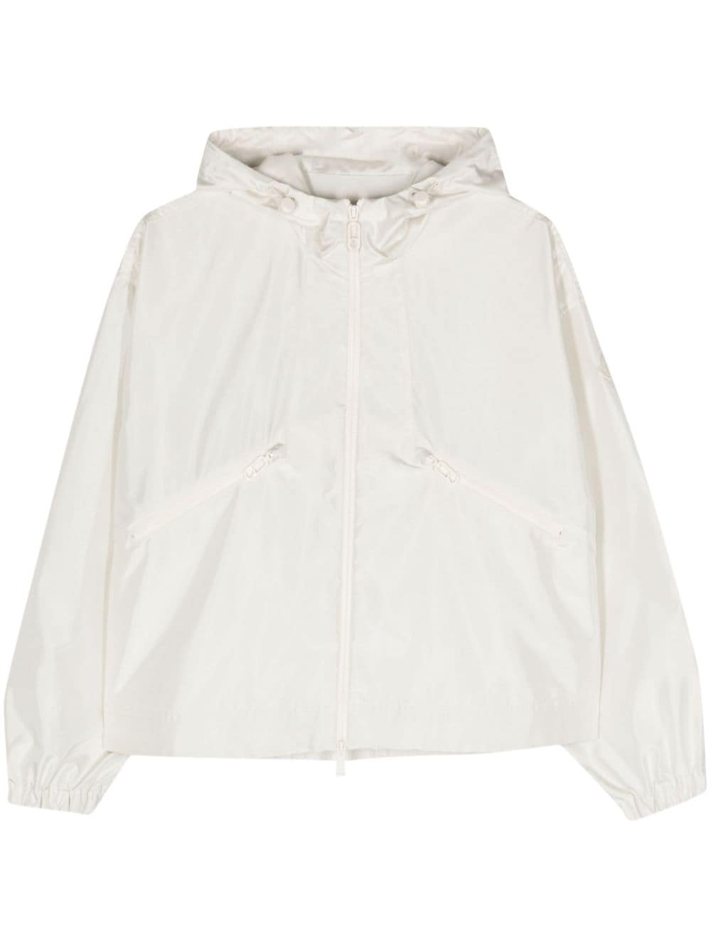 Moncler logo-appliqué hooded jacket - Neutrals von Moncler