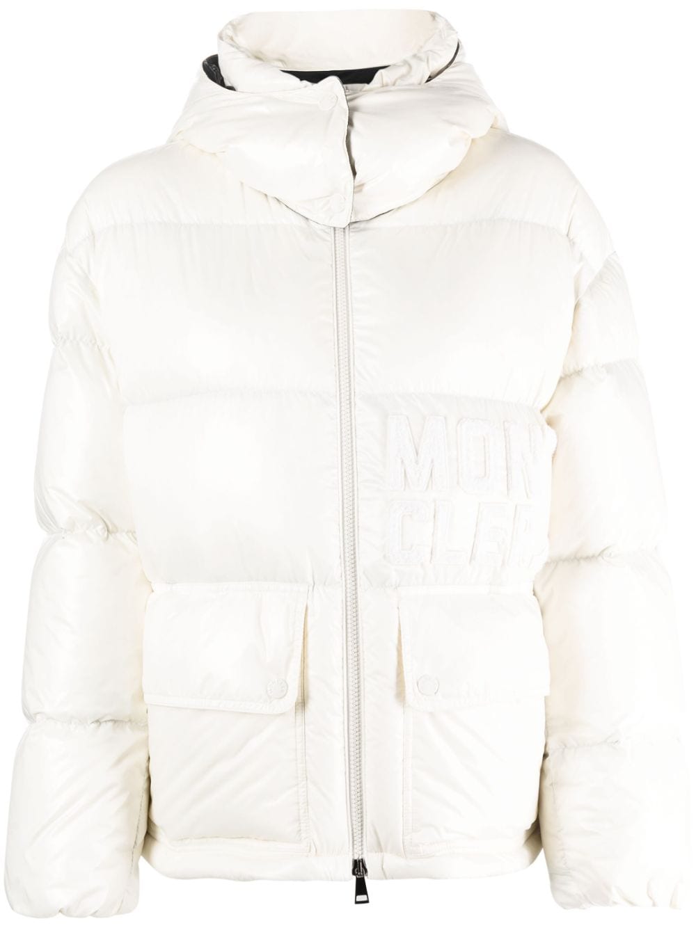 Moncler logo-appliqué padded jacket - Neutrals von Moncler