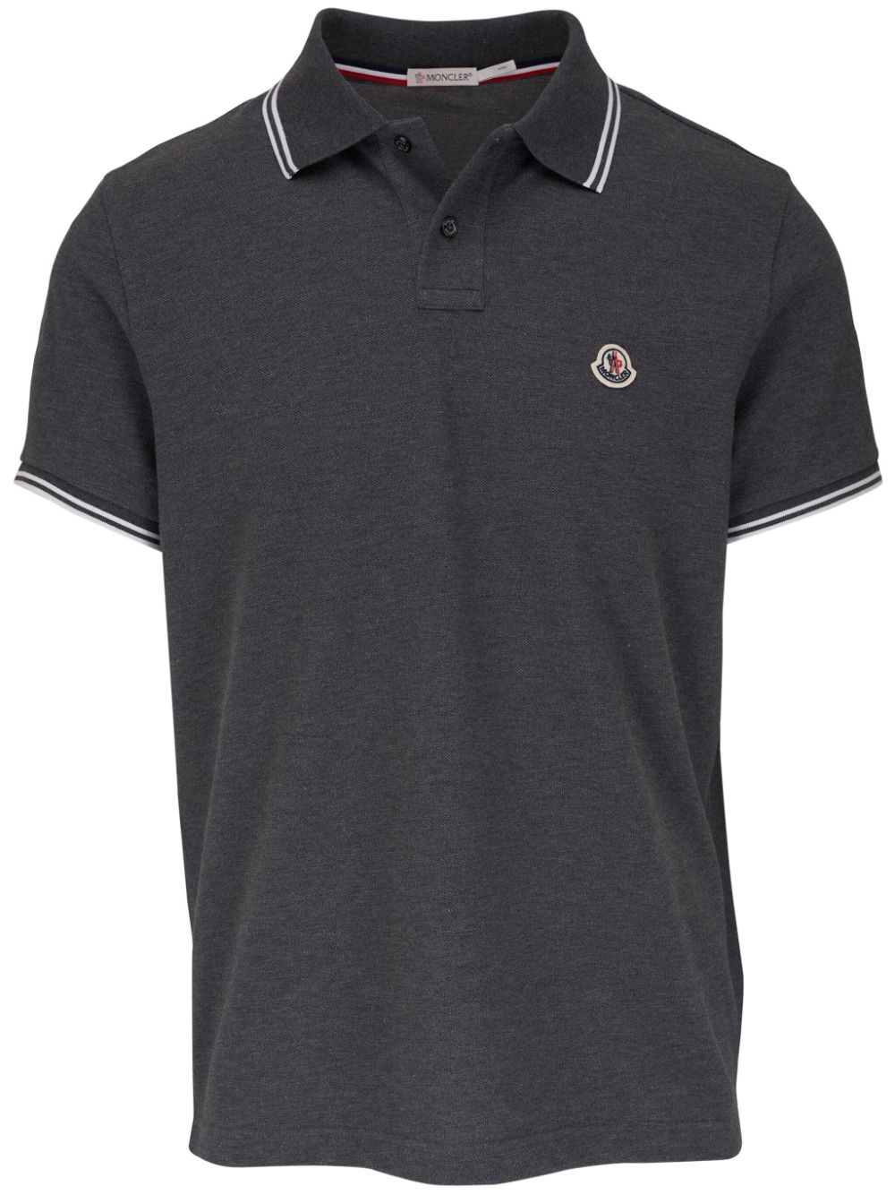 Moncler logo-appliqué polo shirt - Grey von Moncler