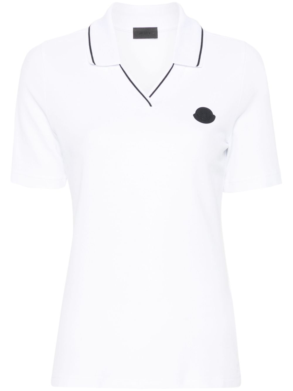 Moncler logo-appliqué polo shirt - White von Moncler