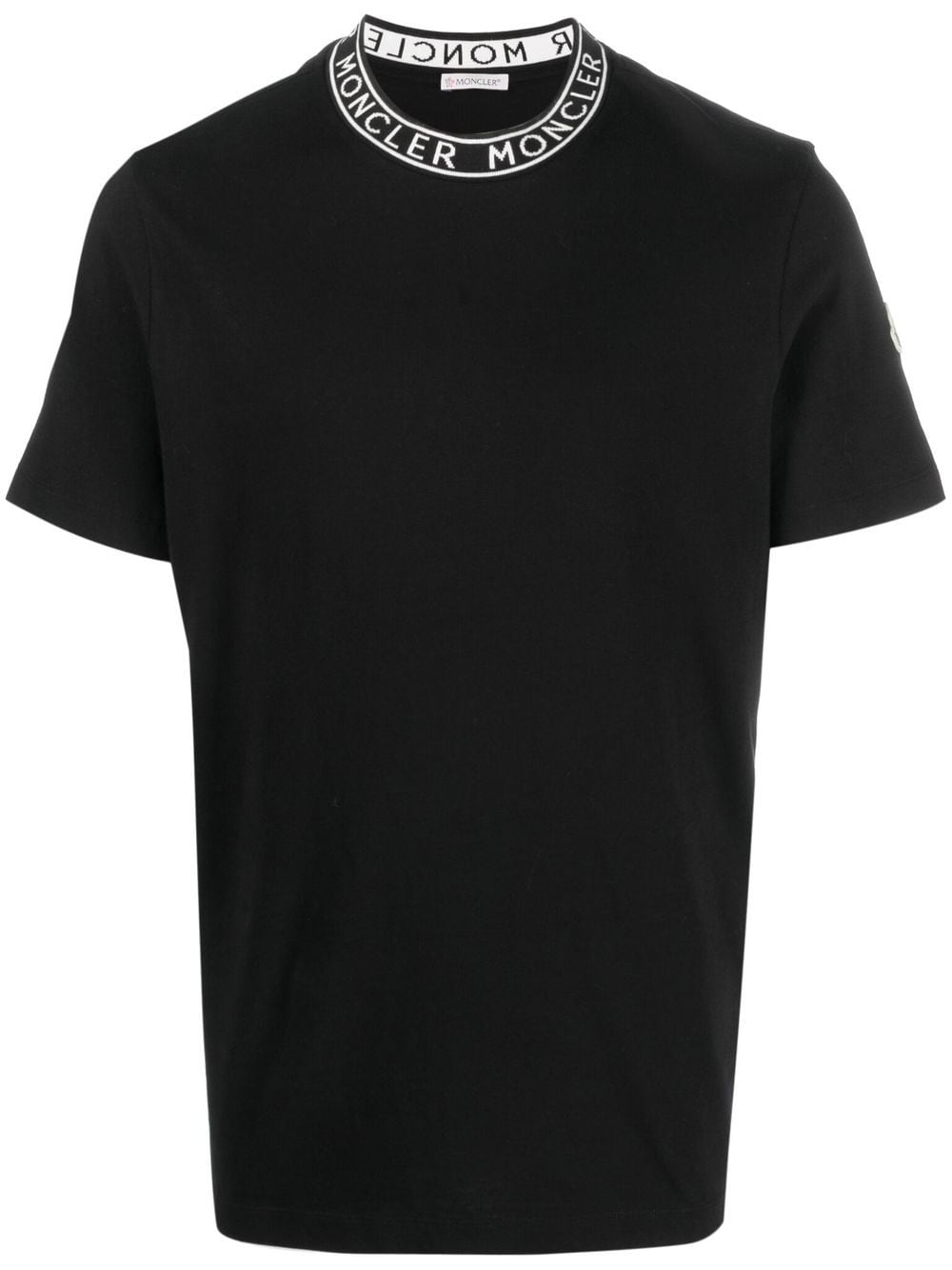 Moncler logo-collar short-sleeve T-shirt - Black von Moncler