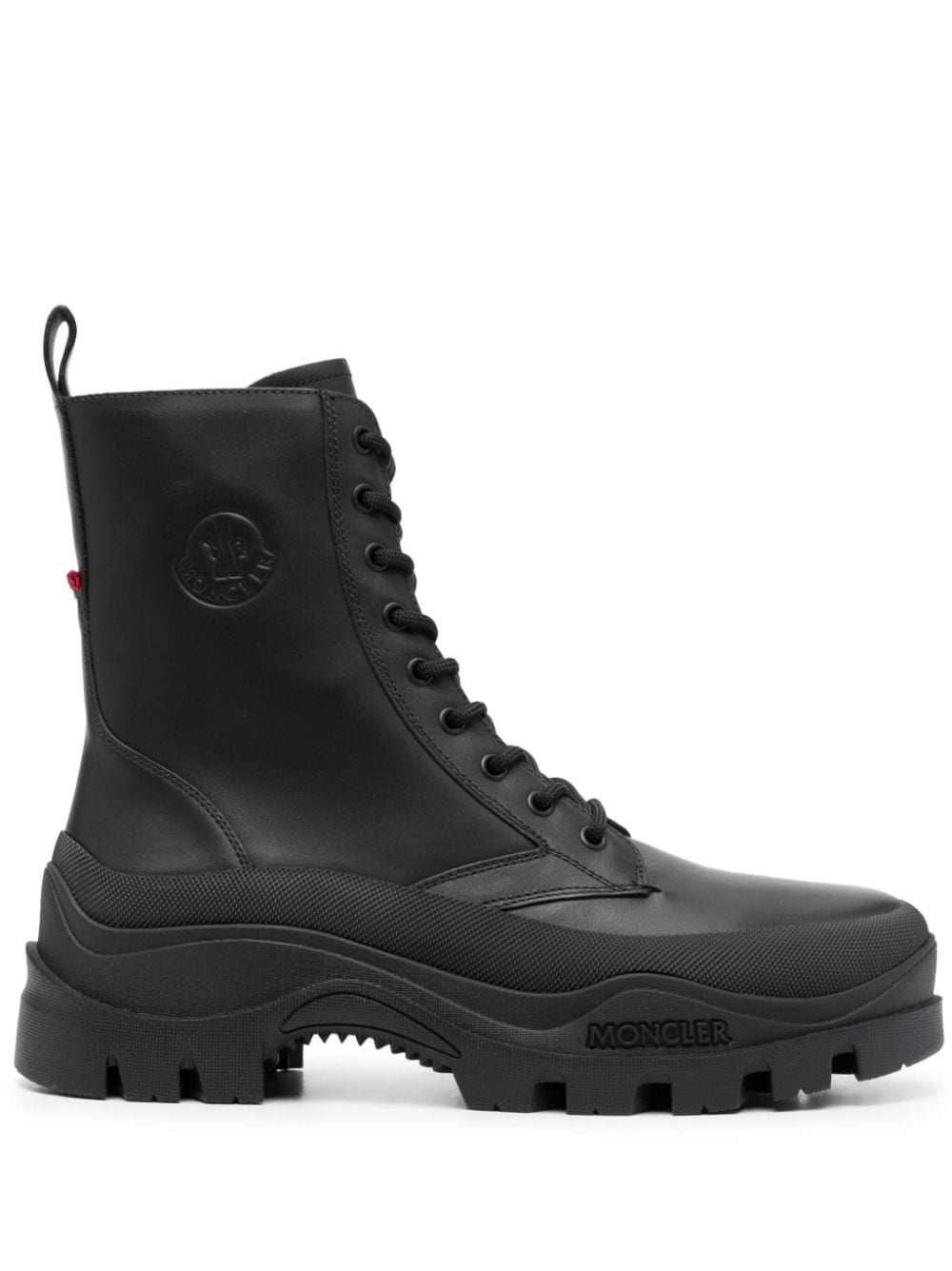 Moncler logo-debossed leather boots - Black von Moncler