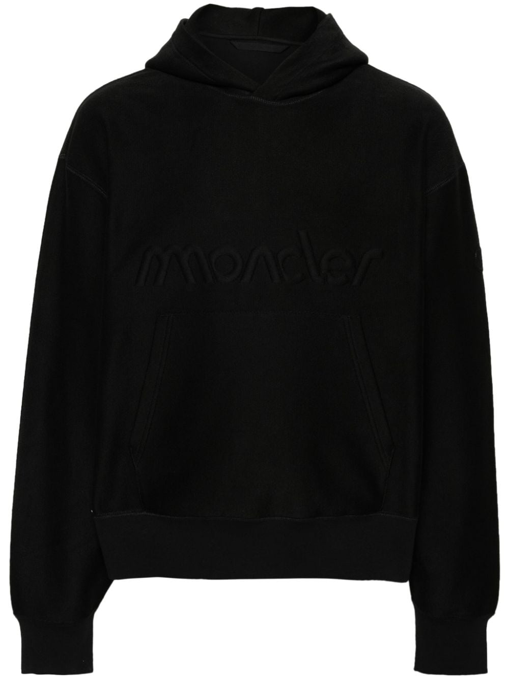 Moncler logo-embossed terry-cloth hoodie - Black von Moncler