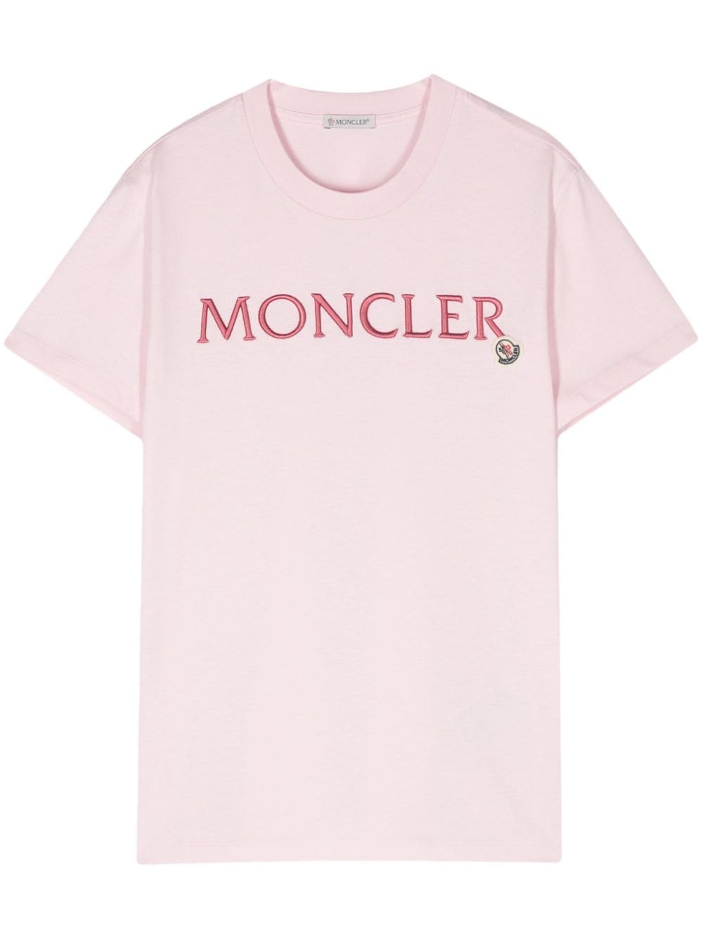 Moncler logo-embroidered cotton T-shirt - Pink von Moncler