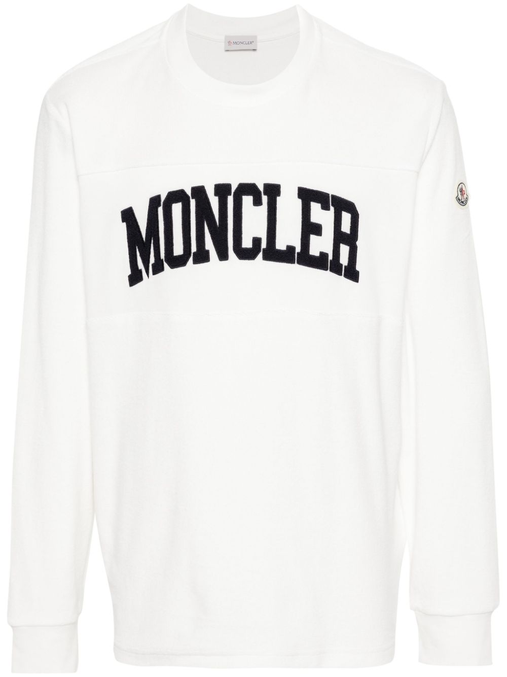 Moncler logo-embroidered cotton sweatshirt - White von Moncler