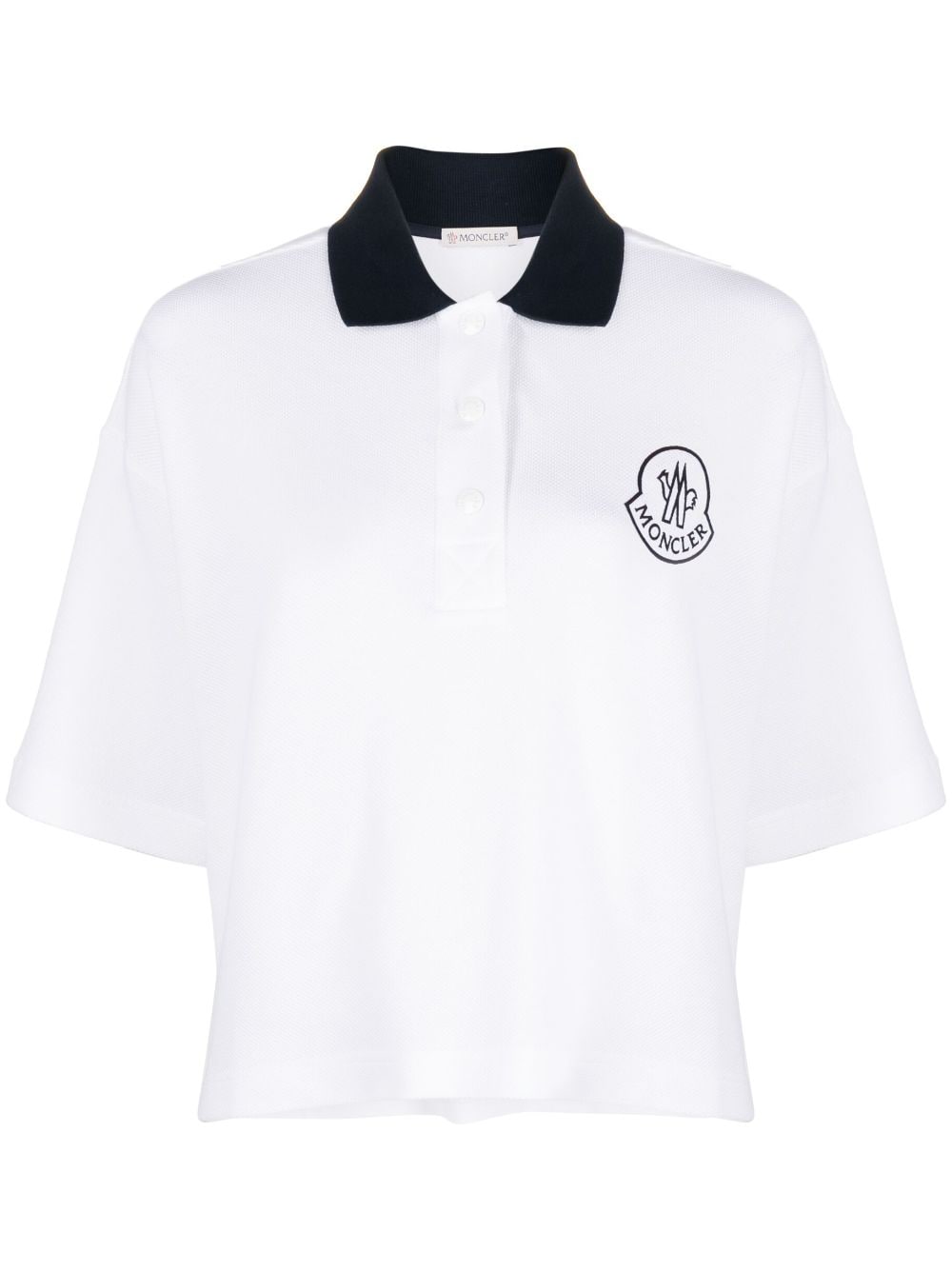 Moncler logo-embroidered polo shirt - White von Moncler
