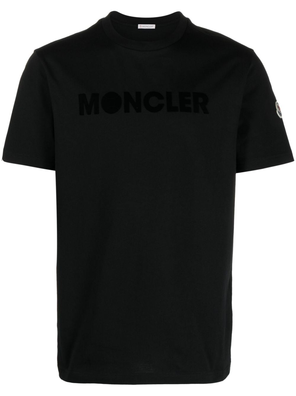 Moncler logo-flocked cotton T-shirt - Black von Moncler