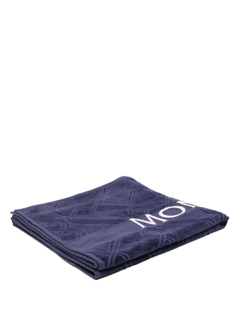 Moncler logo-jacquard beach towel - Blue von Moncler