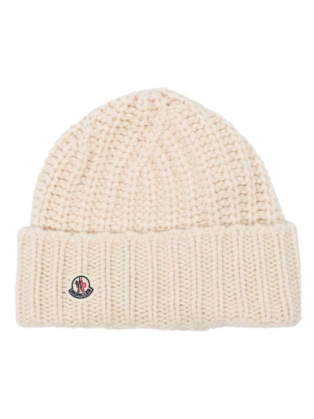 Moncler logo-patch cashmere-blend beanie - White von Moncler