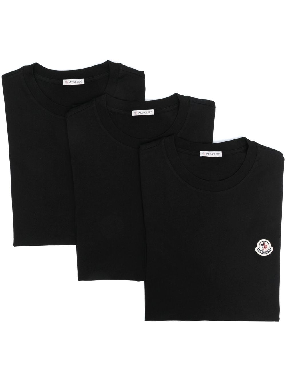 Moncler logo-patch cotton T-shirt (pack of 3) - Black von Moncler