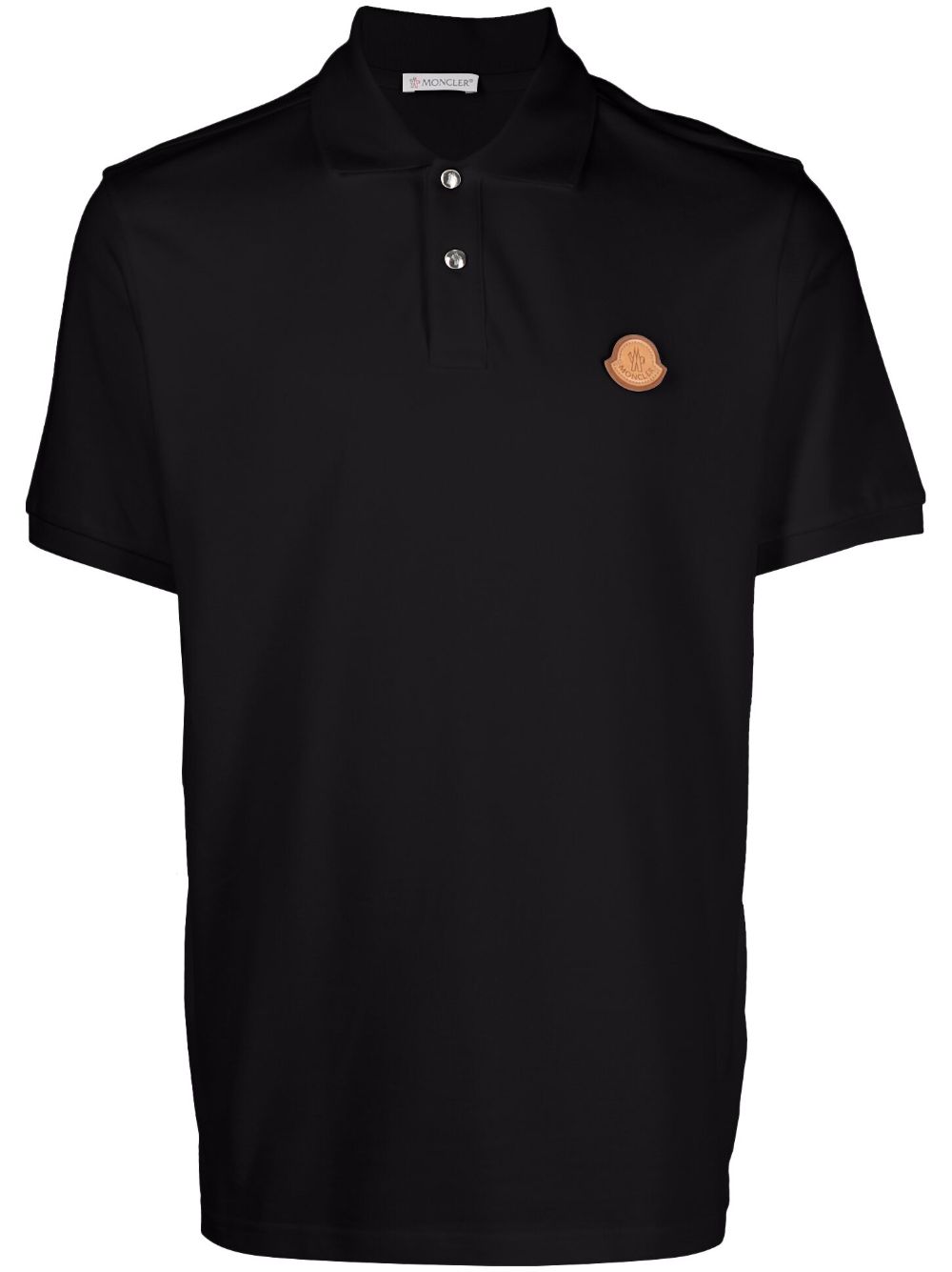 Moncler logo-patch cotton polo shirt - Black von Moncler