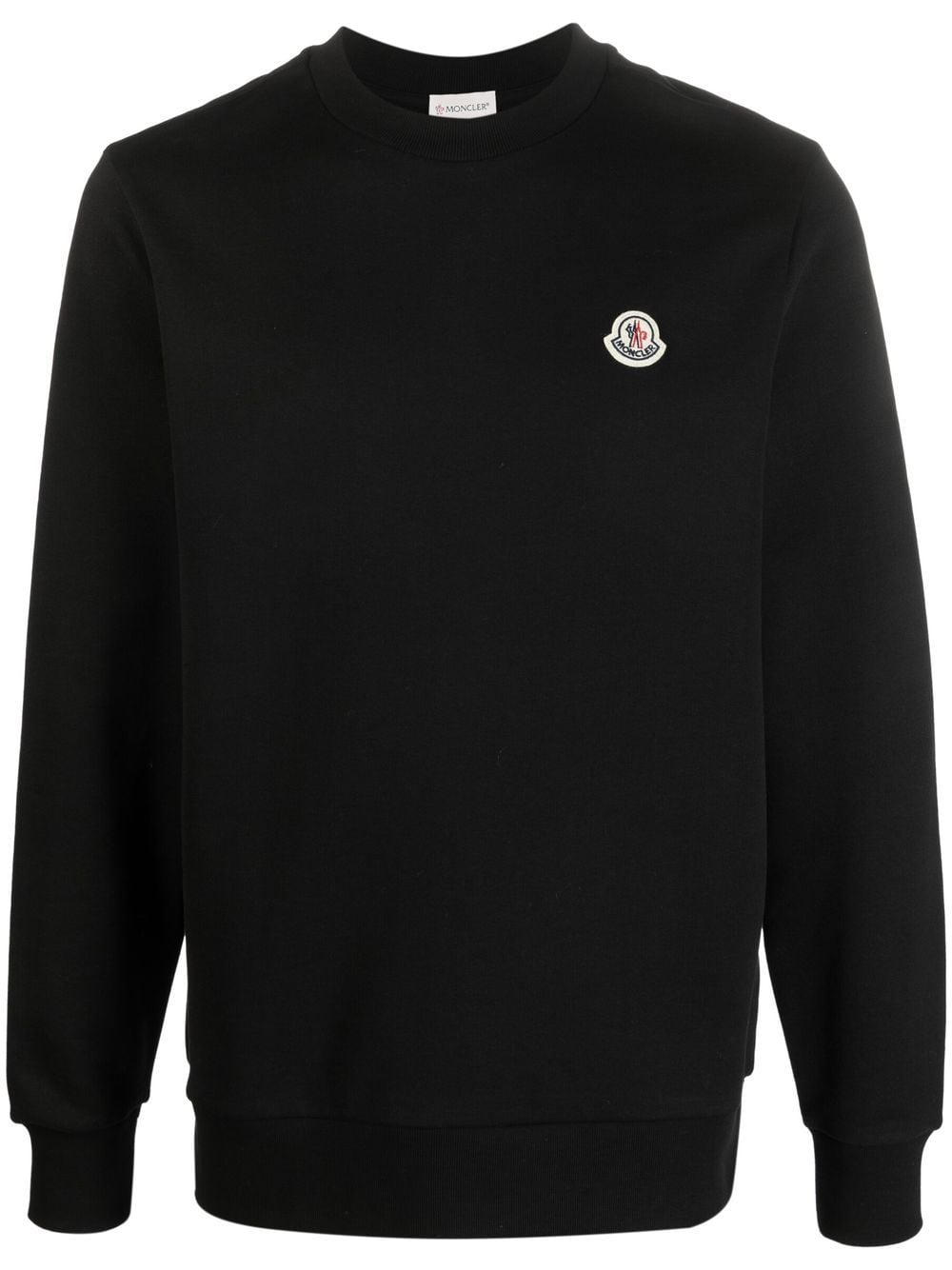 Moncler logo-patch cotton sweatshirt - Black von Moncler