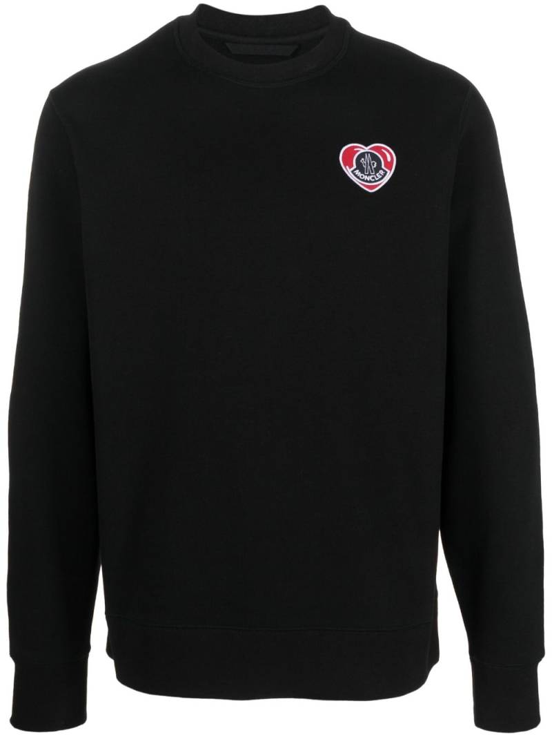 Moncler logo-patch cotton sweatshirt - Black von Moncler