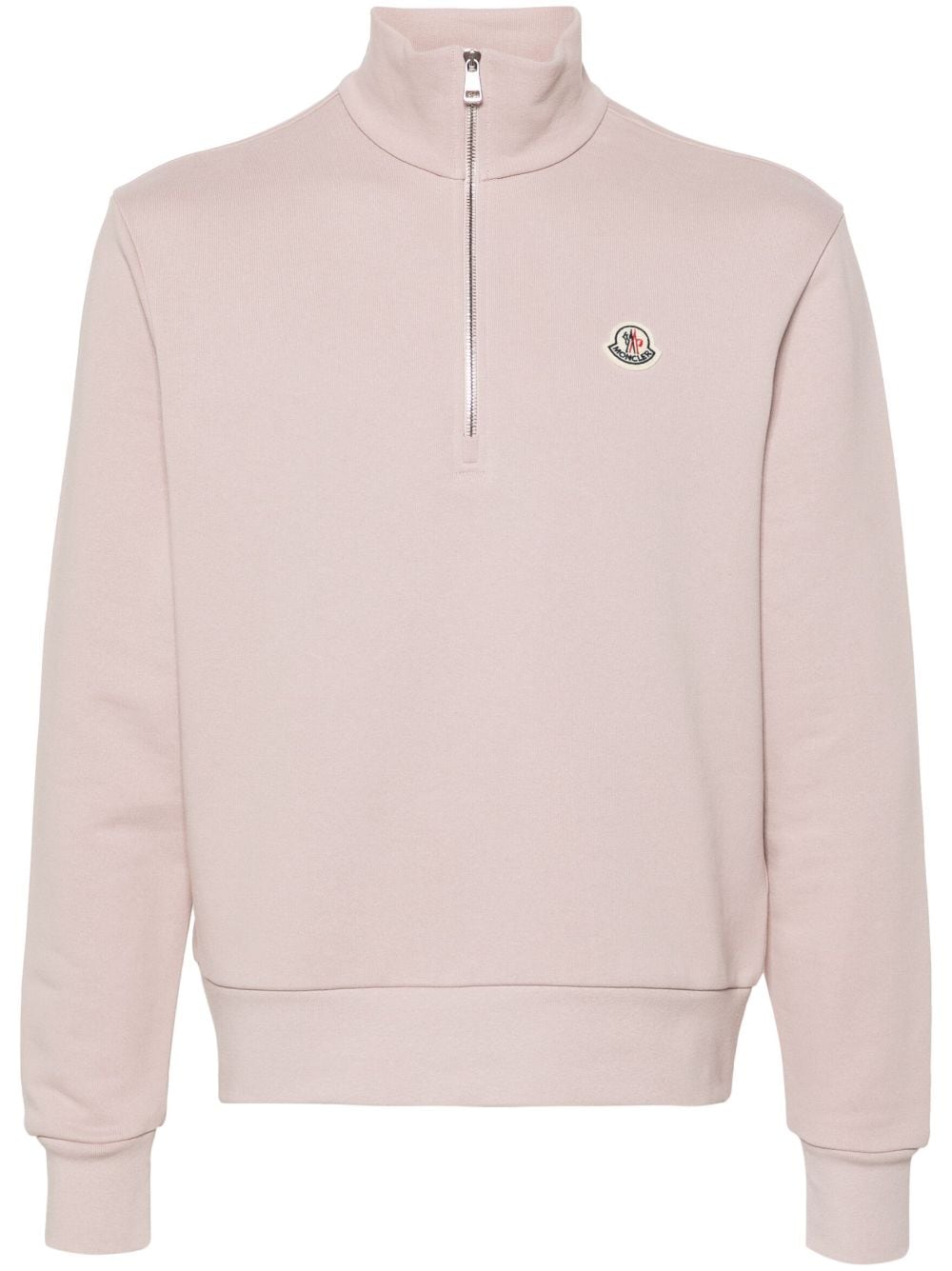 Moncler logo-patch cotton sweatshirt - Pink von Moncler