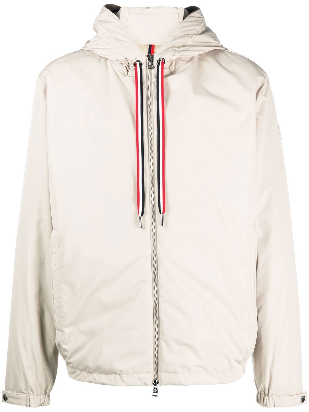 Moncler logo-patch hooded jacket - Neutrals von Moncler