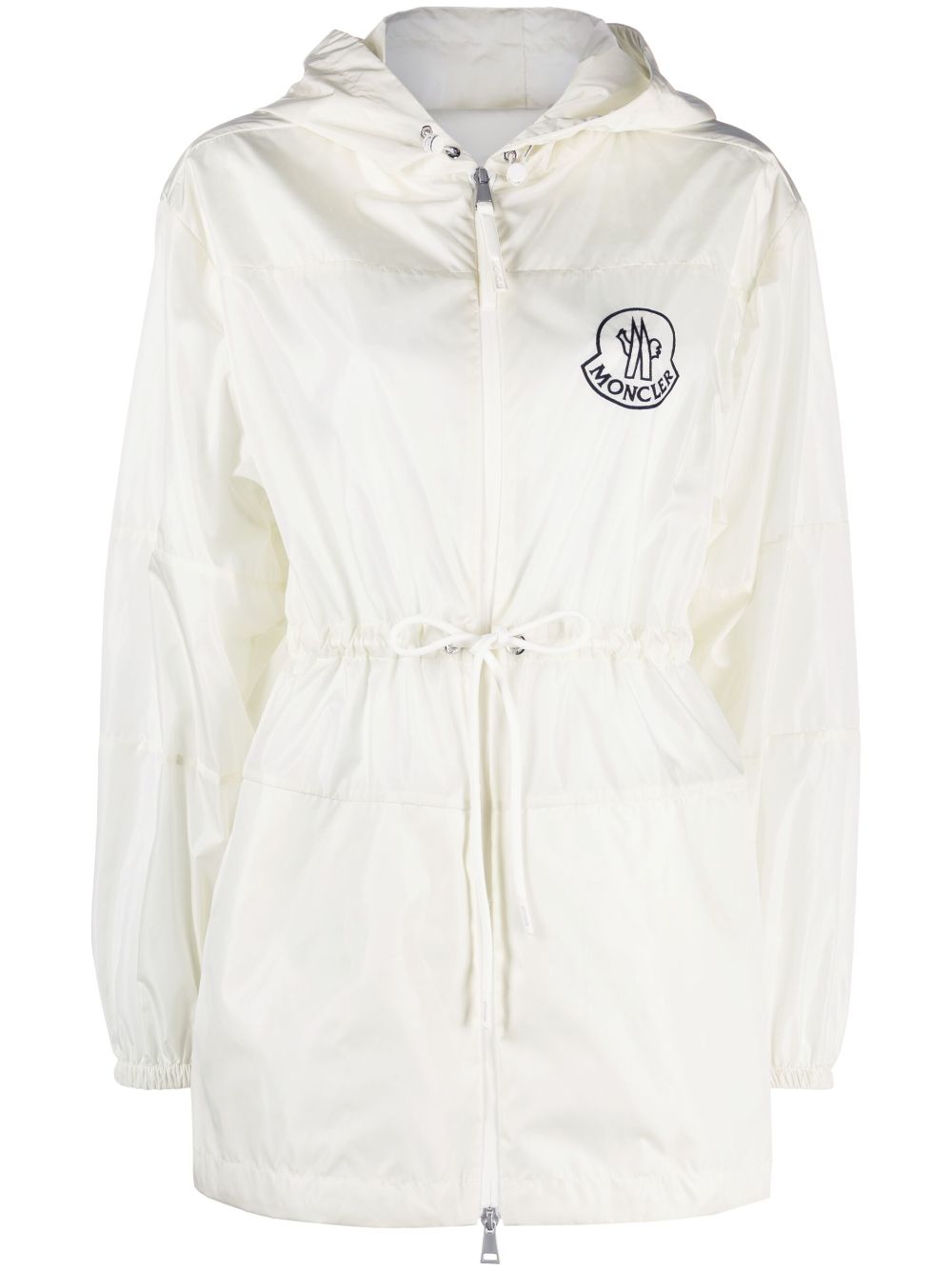 Moncler logo-patch hooded raincoat - White von Moncler