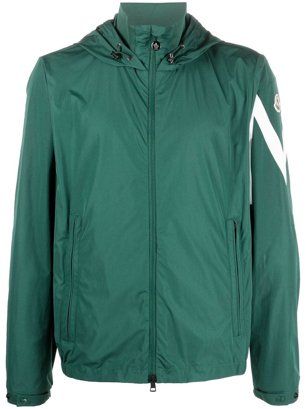 Moncler logo-patch hooded windbreaker - Green von Moncler