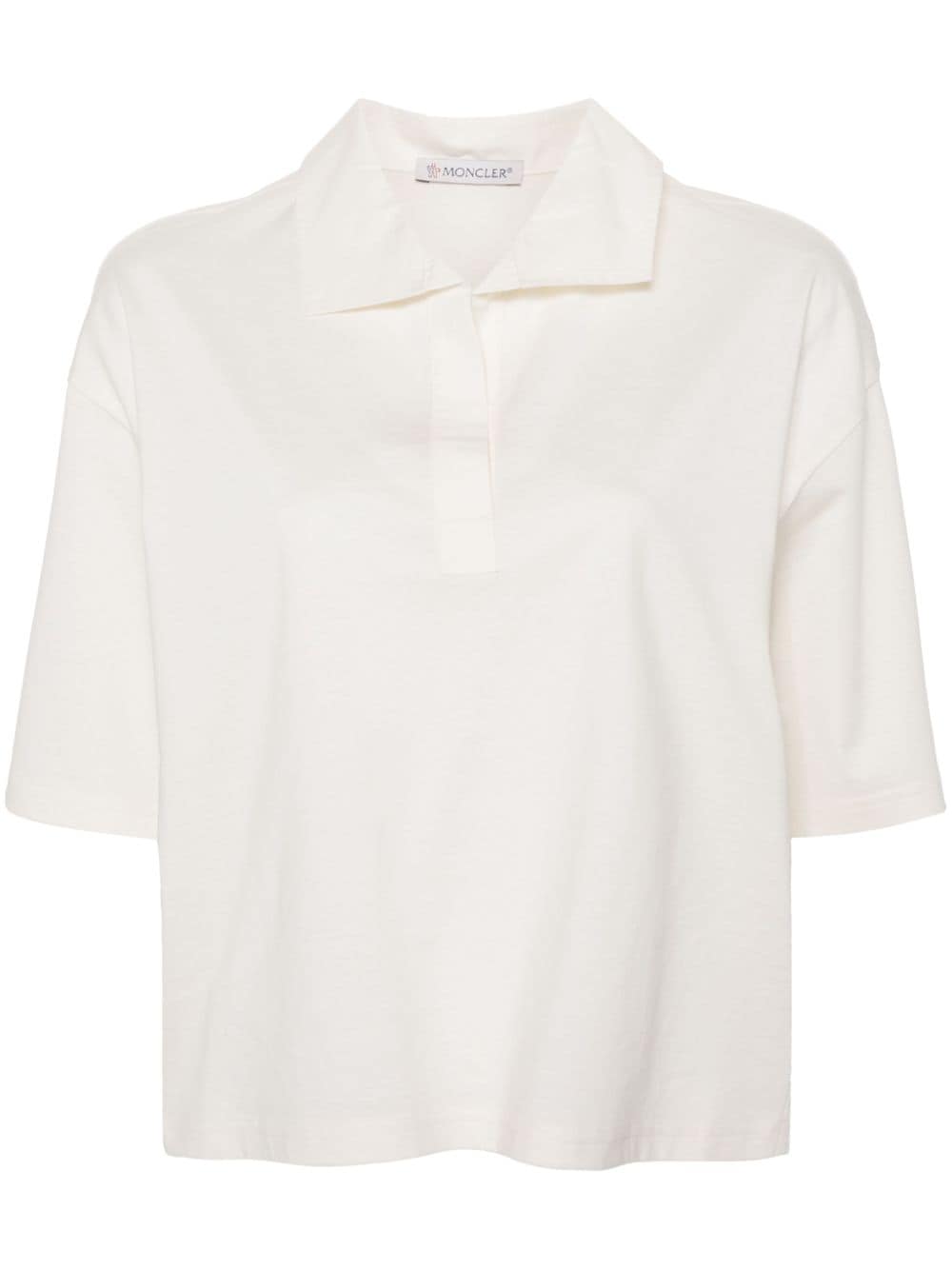 Moncler logo-patch jersey polo shirt - White von Moncler