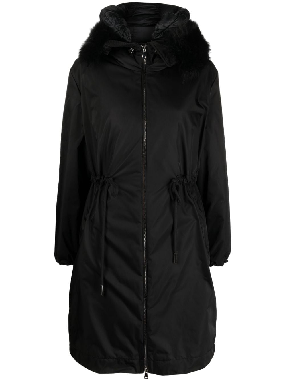 Moncler logo-patch padded coat - Black von Moncler