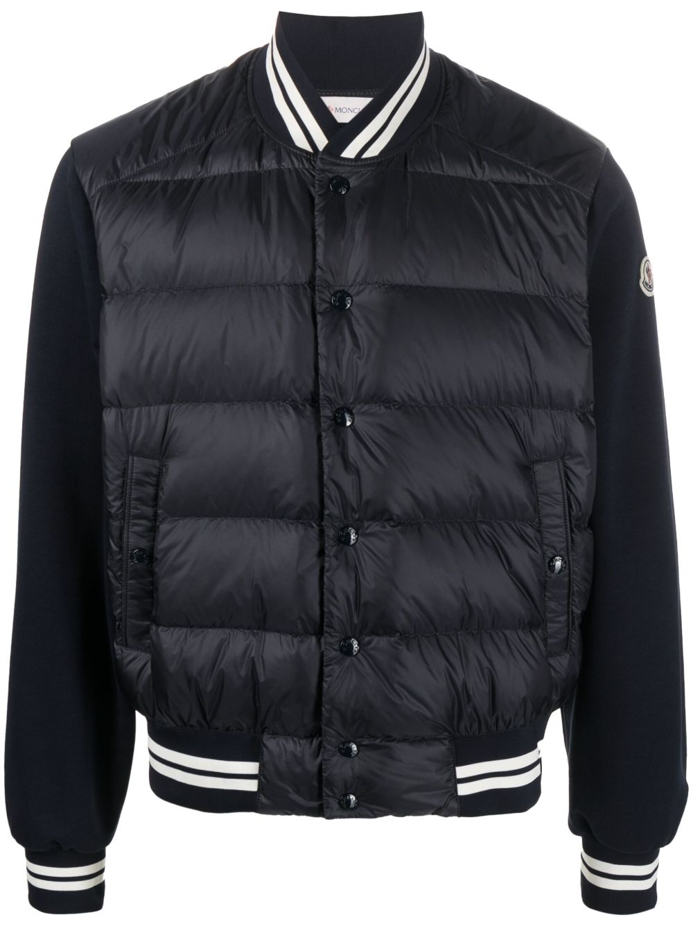 Moncler logo-patch padded-design jacket - Blue von Moncler