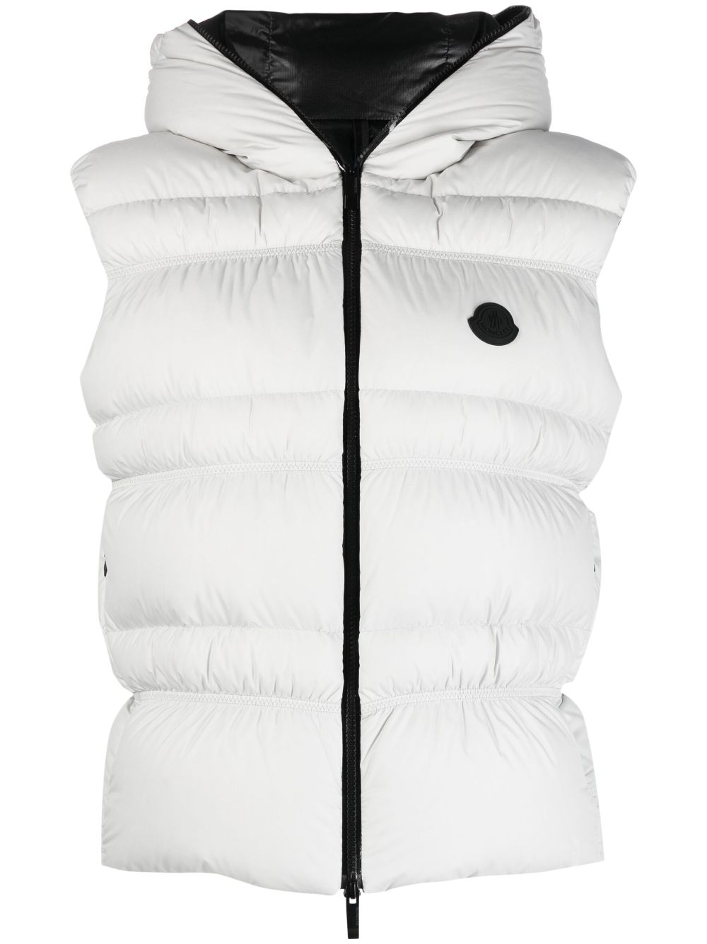 Moncler logo-patch padded gilet - Grey von Moncler