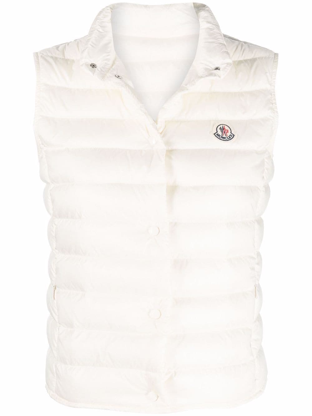 Moncler logo-patch padded gilet - White von Moncler