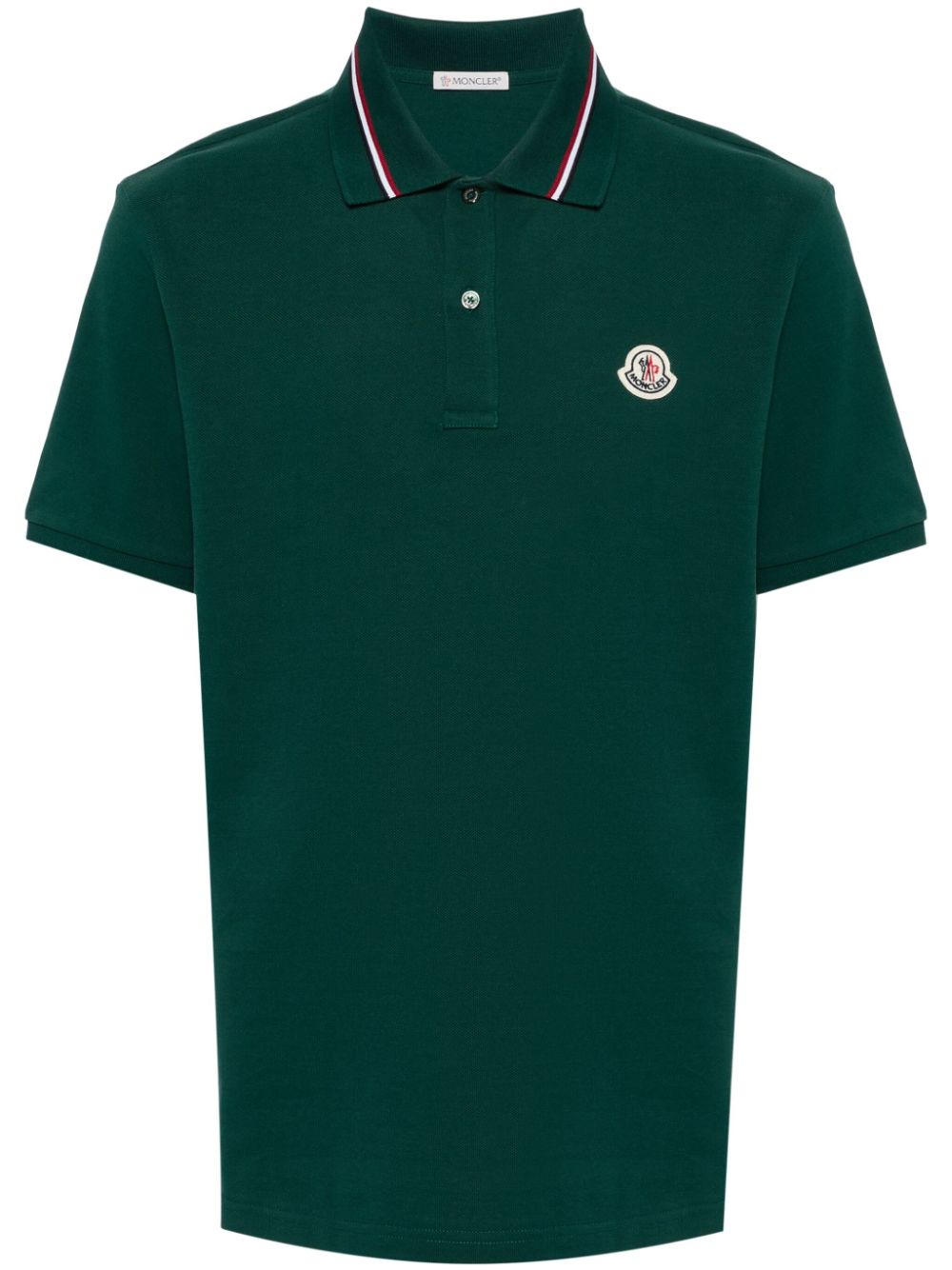 Moncler logo-patch polo shirt - Green von Moncler