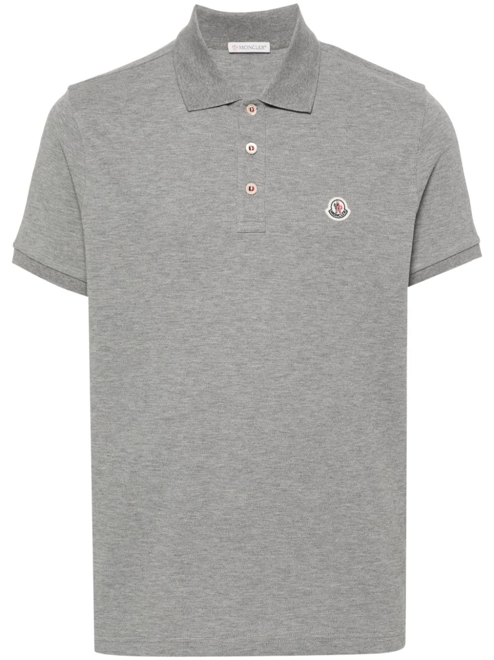 Moncler logo-patch polo shirt - Grey von Moncler