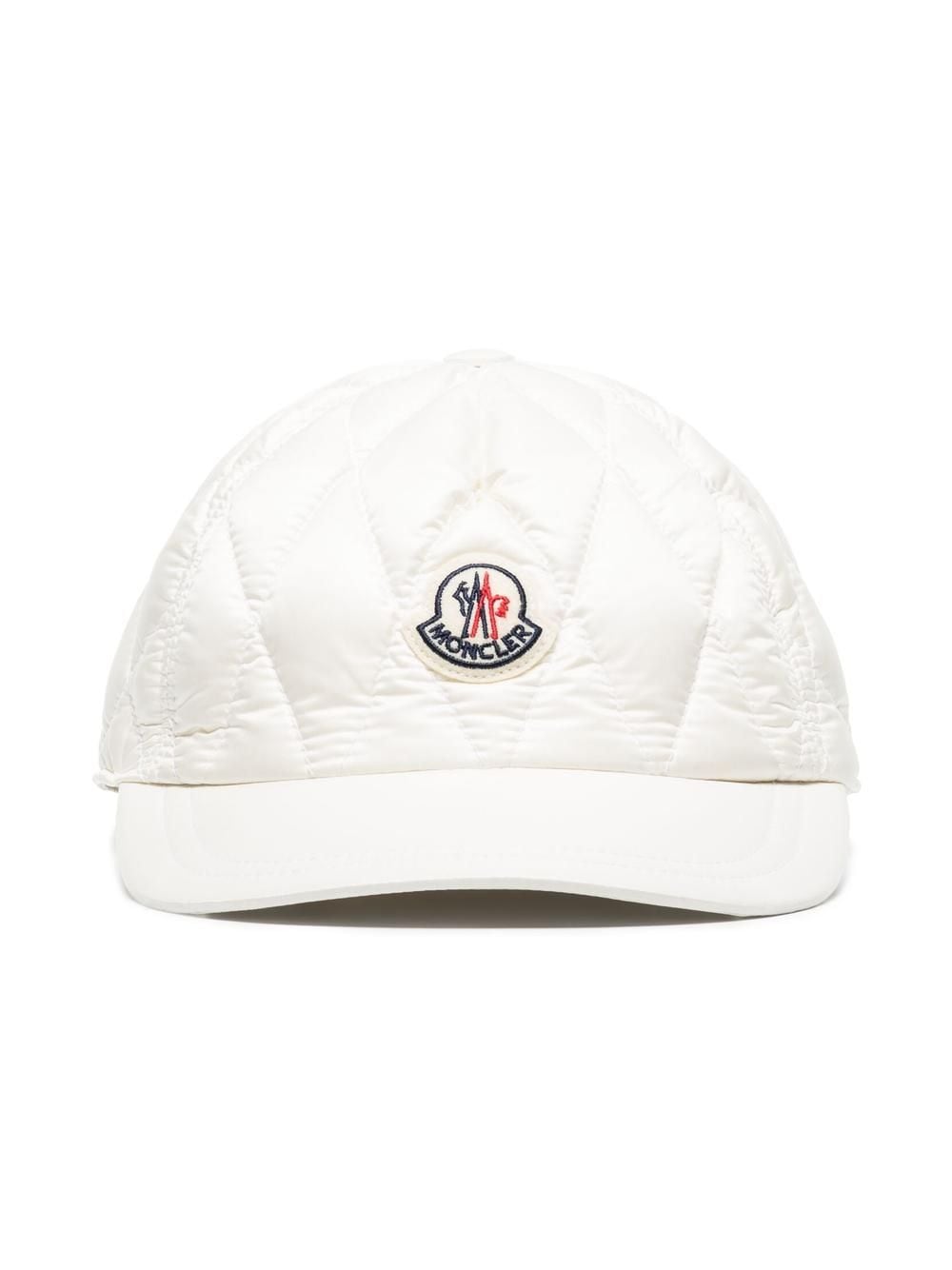 Moncler logo-patch quilted cap - White von Moncler