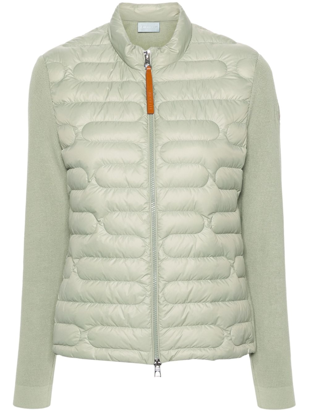 Moncler logo-patch quilted-panel jacket - Green von Moncler