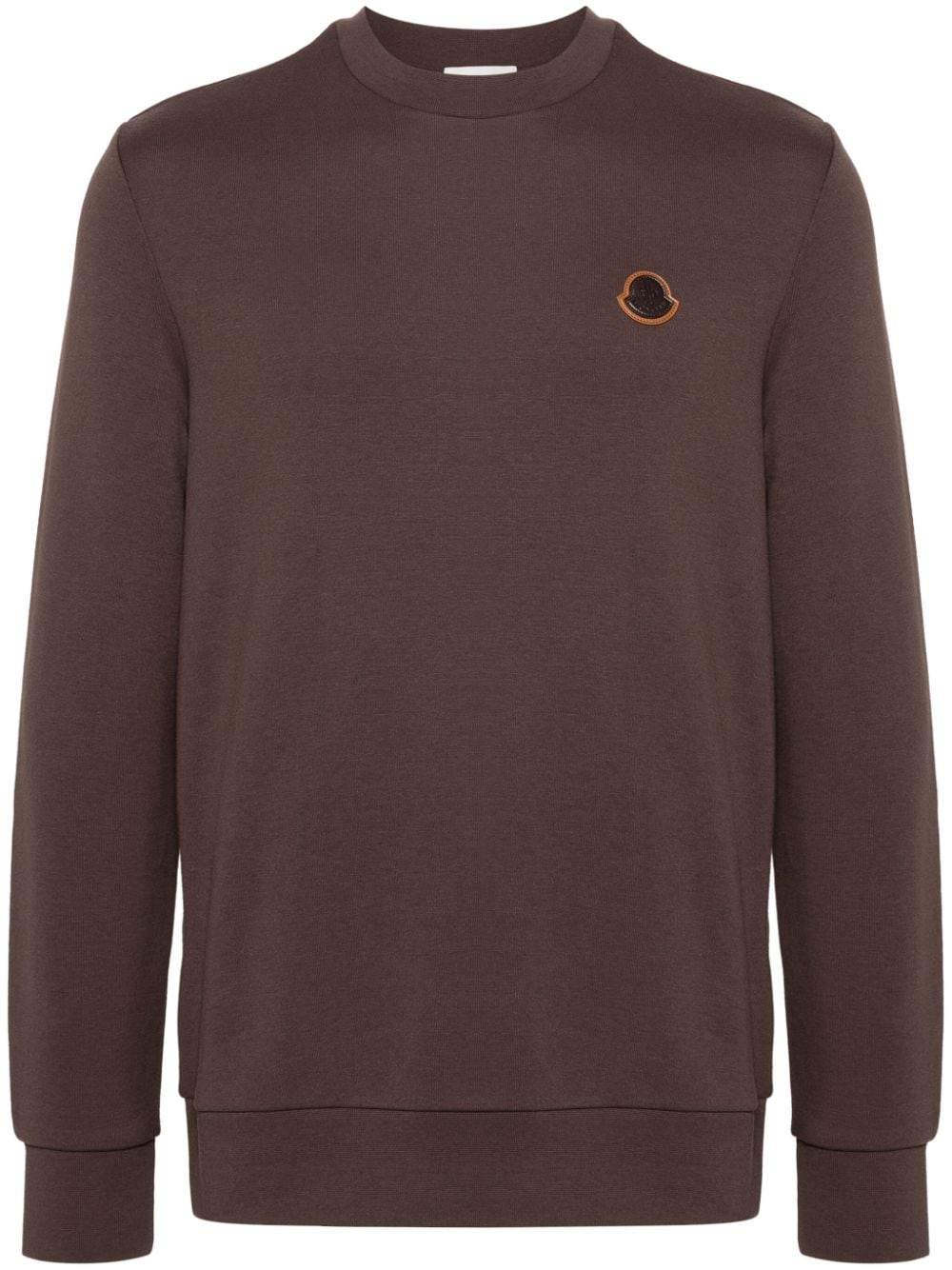 Moncler logo-patch sweatshirt - Brown von Moncler