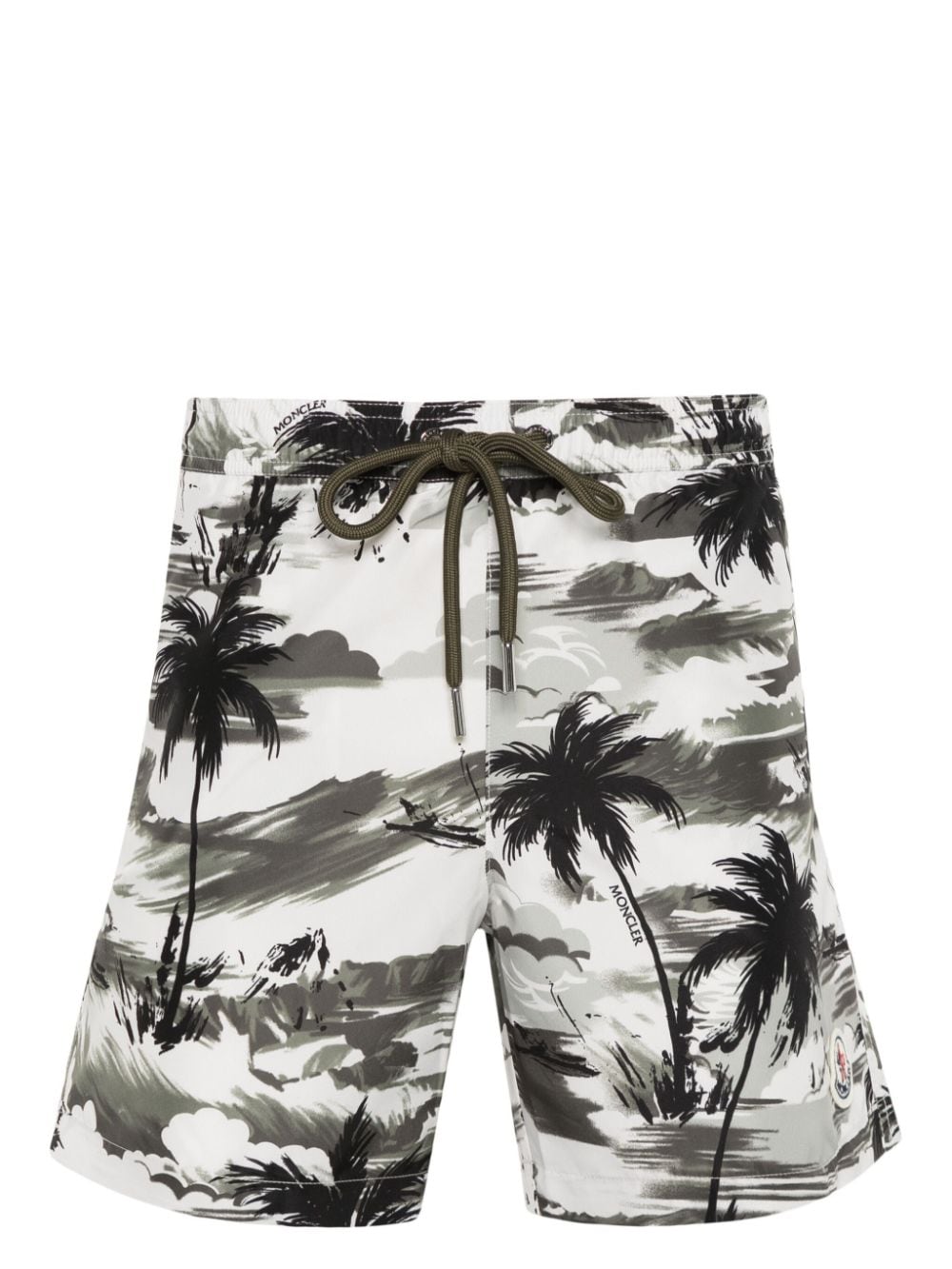 Moncler logo-patch swim shorts - Green von Moncler