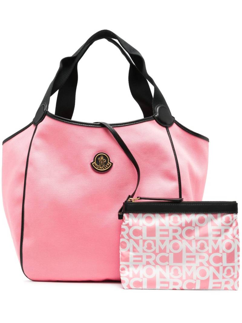 Moncler logo-patch tote bag - Pink von Moncler