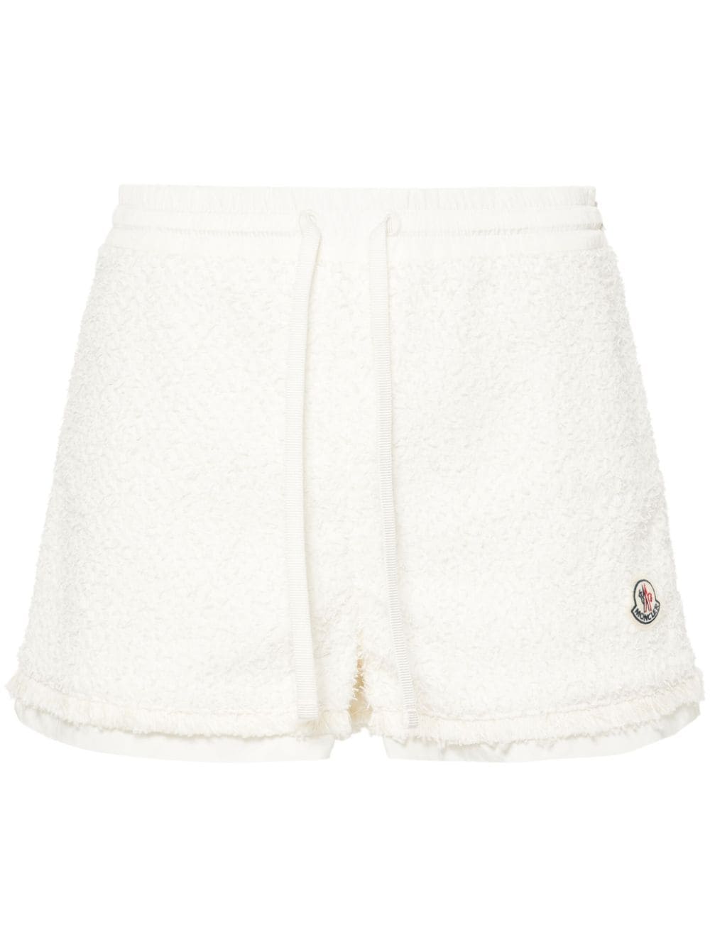 Moncler logo-patch tweed shorts - White von Moncler