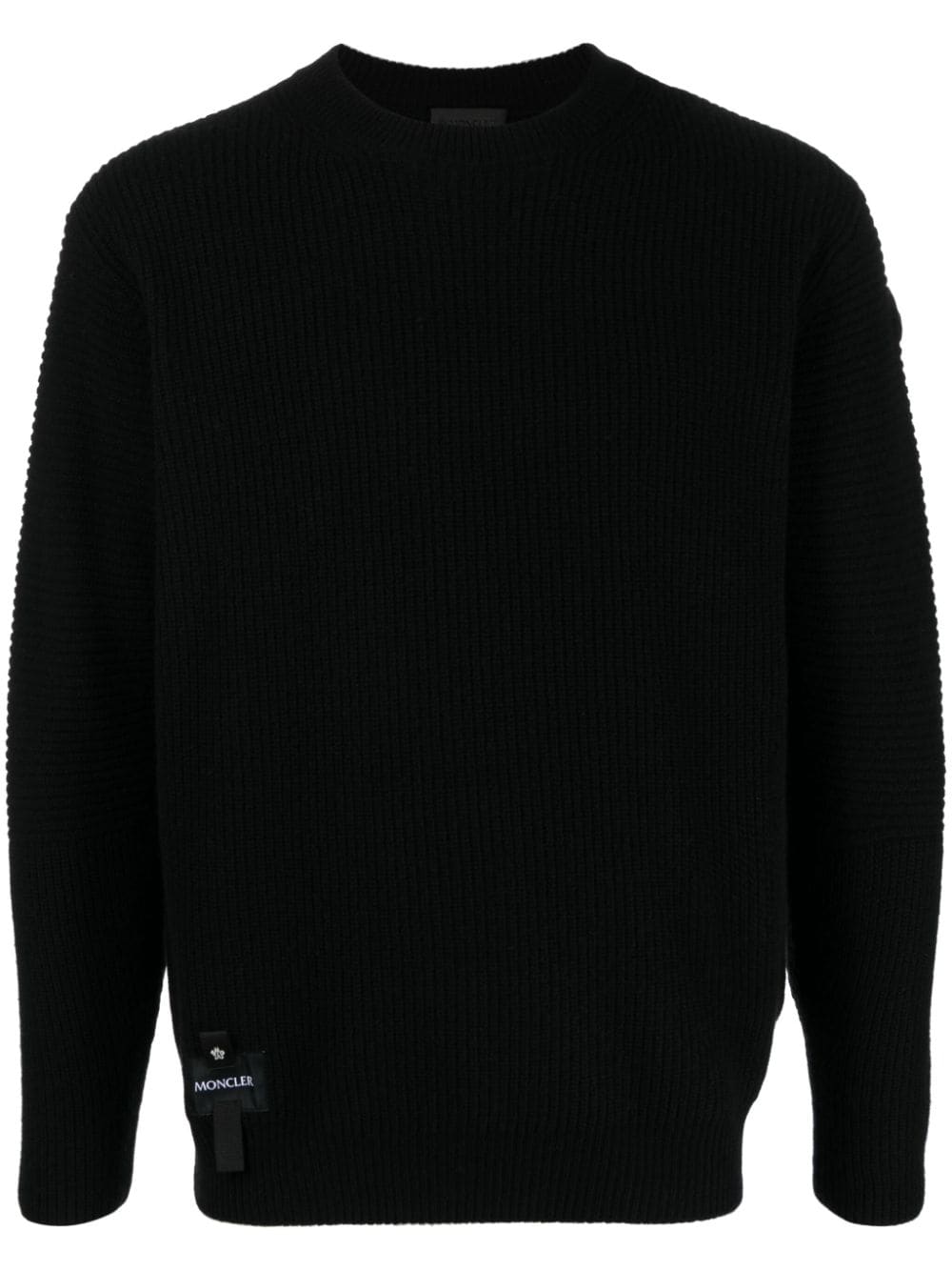 Moncler logo-patch wool jumper - Black von Moncler