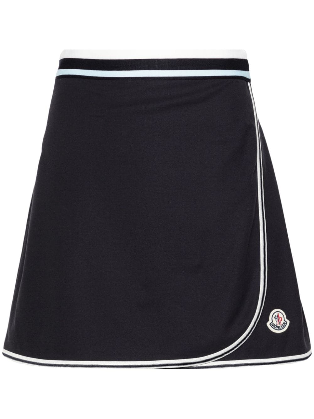 Moncler logo-patch wrap tennis skirt - Blue von Moncler