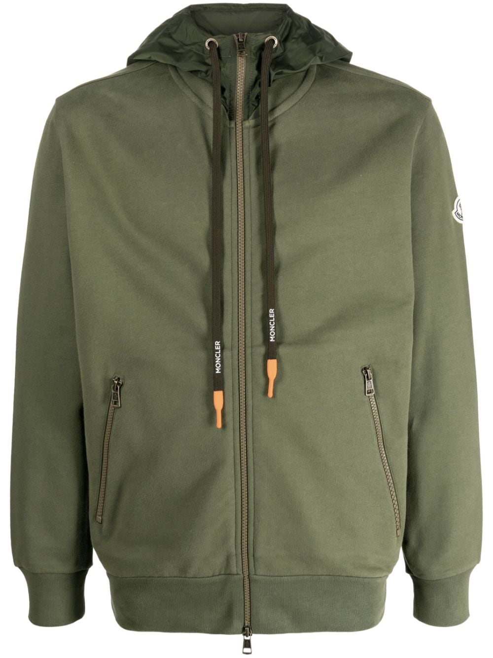 Moncler logo patch zipped hoodie - Green von Moncler