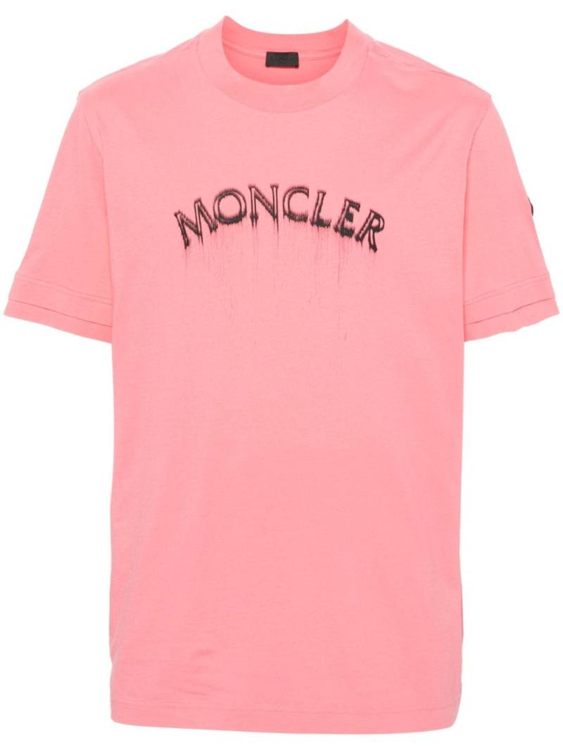 Moncler logo-print cotton T-shirt - Pink von Moncler