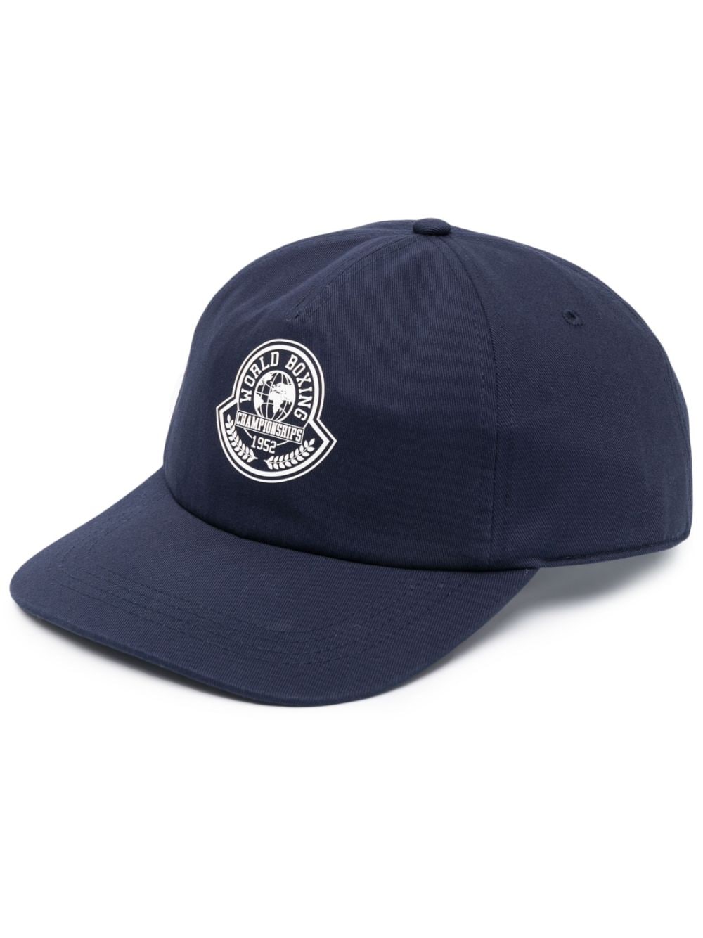 Moncler logo-print cotton baseball cap - Blue von Moncler