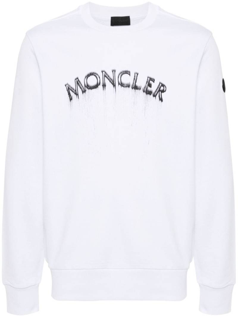 Moncler logo-print cotton sweatshirt - White von Moncler