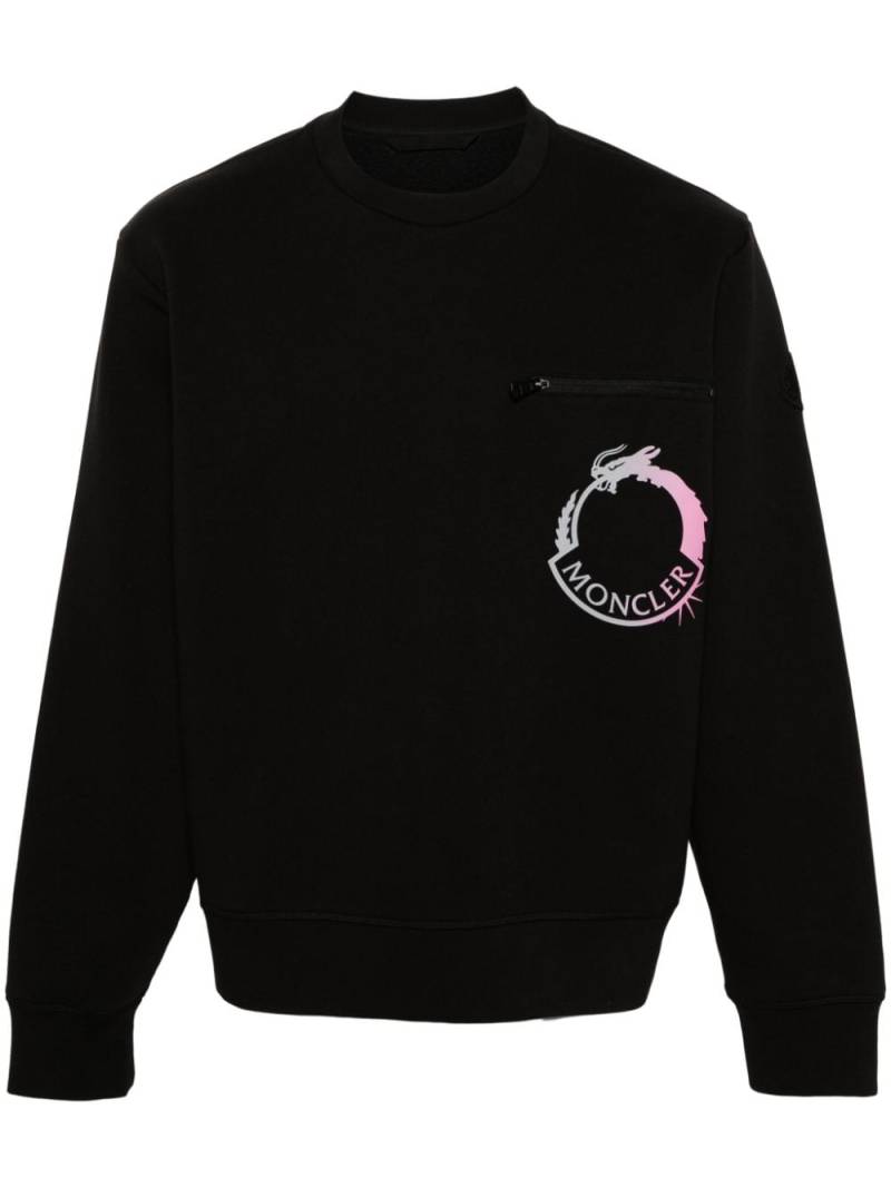 Moncler logo-print sweatshirt - Black von Moncler