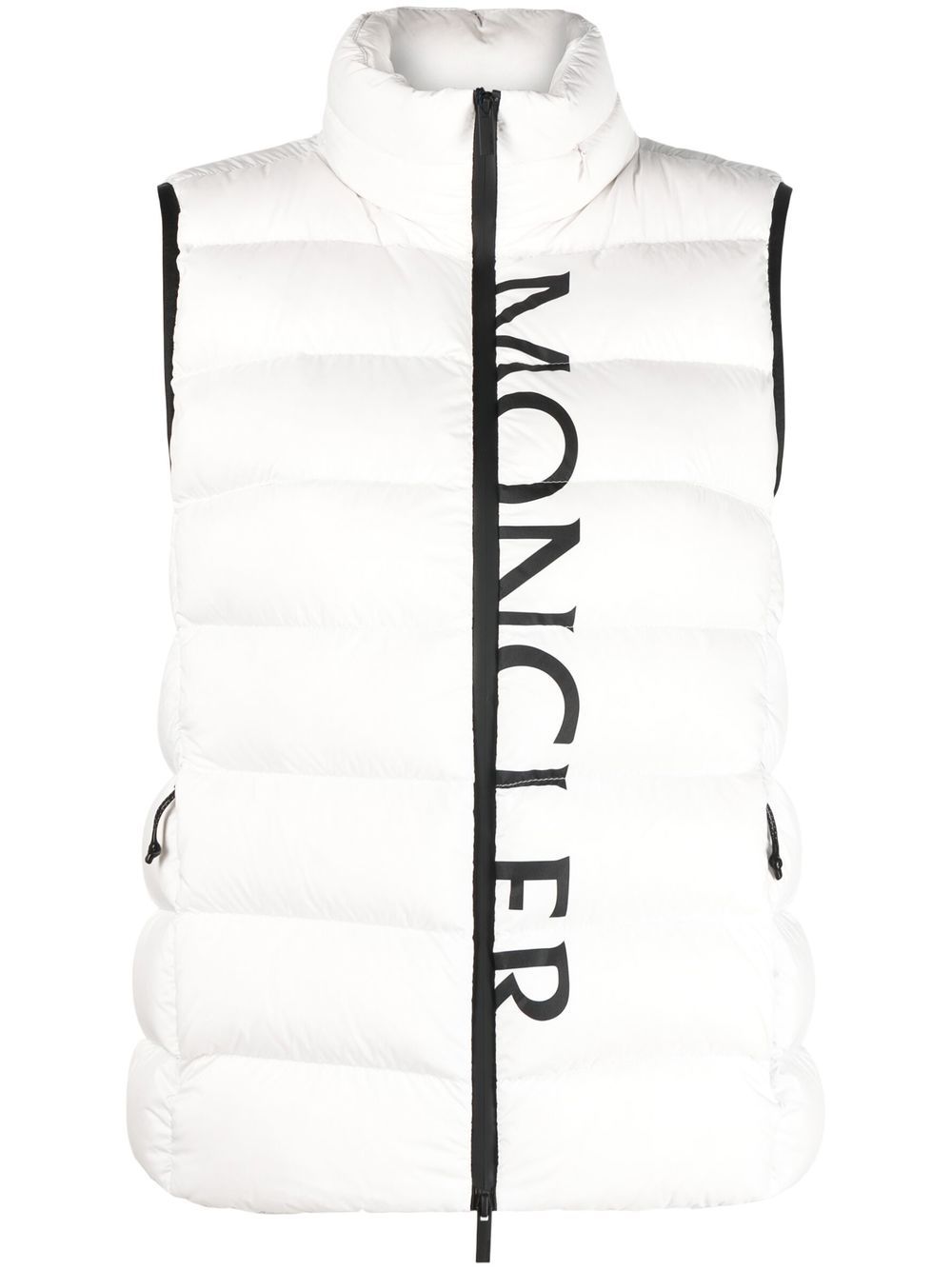 Moncler logo-print padded gilet - White von Moncler