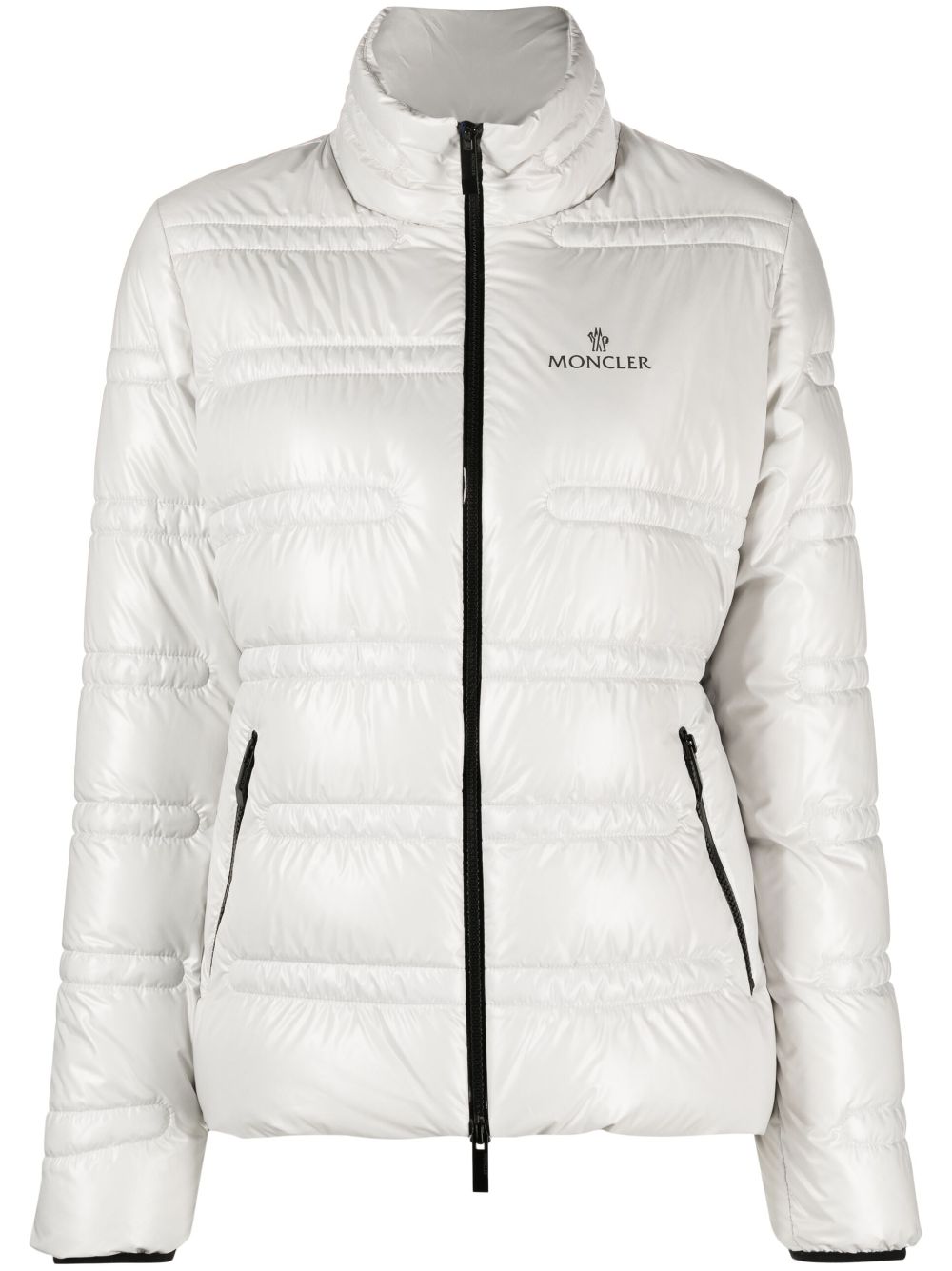 Moncler logo-print padded jacket - Grey von Moncler