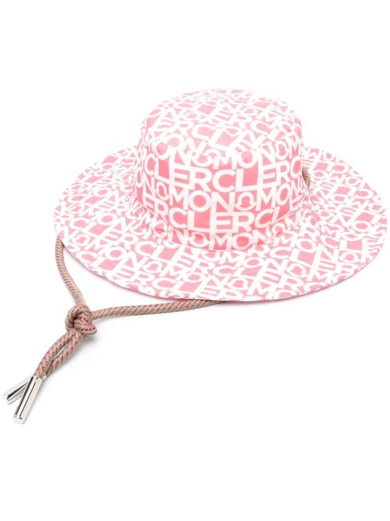 Moncler logo-print sun hat - Pink von Moncler