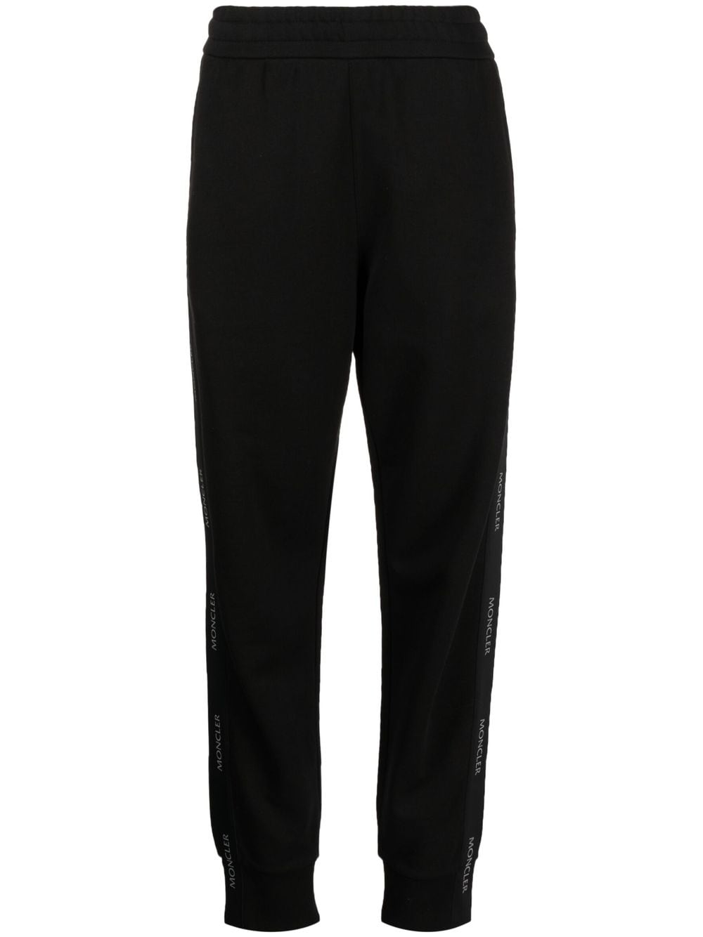 Moncler logo-tape cotton track pants - Black von Moncler