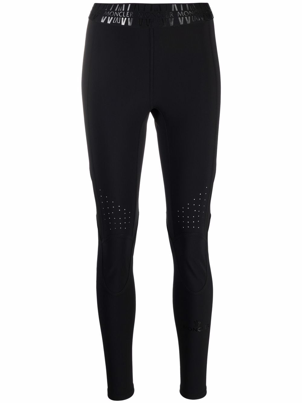 Moncler logo-waistband high-waisted leggings - Black von Moncler