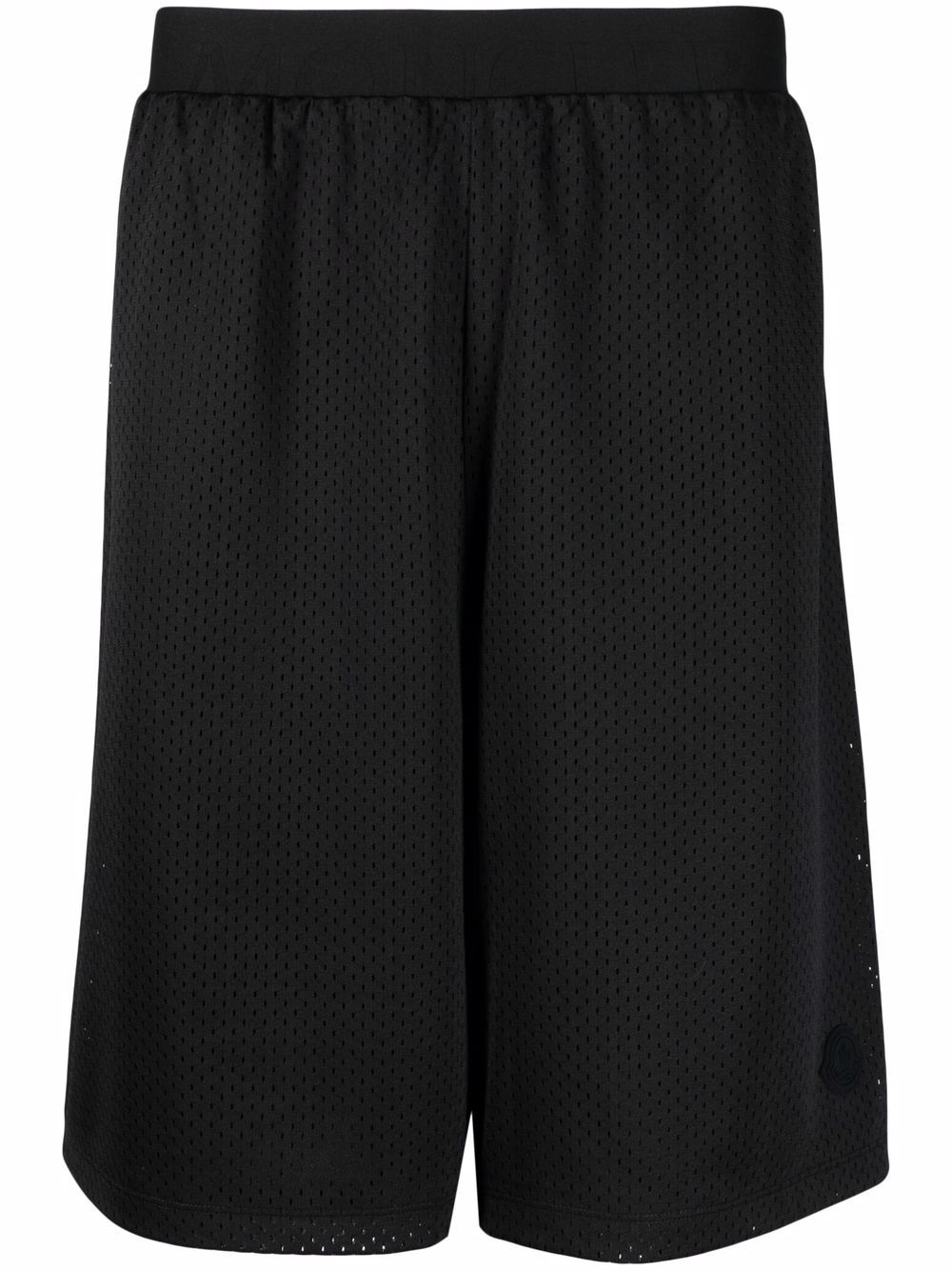 Moncler logo-waistband mesh shorts - Black von Moncler