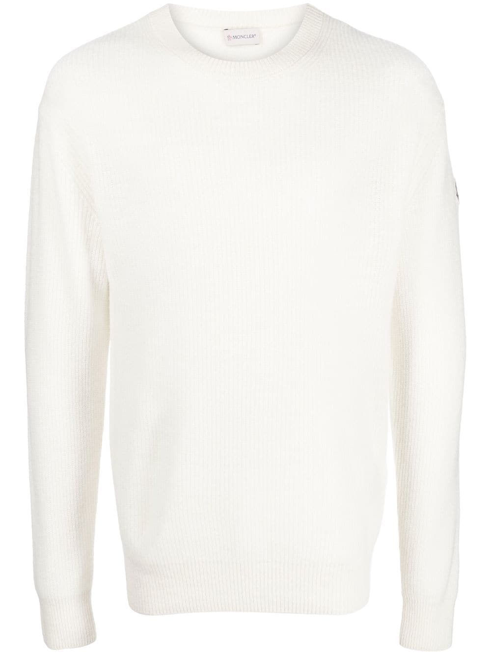 Moncler long-sleeve knitted top - White von Moncler